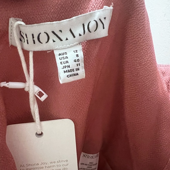 Shona Joy NEW Luxe Tie Front Rose Cocktail Dress Size 8 - Picture 10 of 12